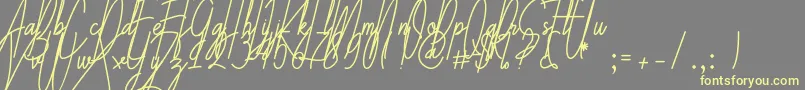 Шрифт Galliyani – жёлтые шрифты на сером фоне