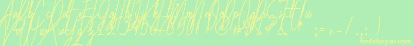 Galliyani Font – Yellow Fonts on Green Background