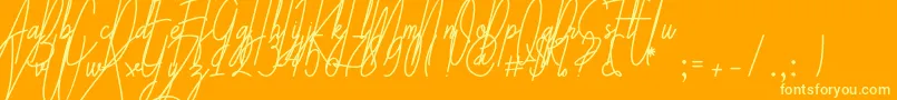 Galliyani Font – Yellow Fonts on Orange Background