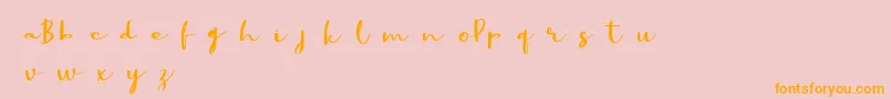 Bestpartdemo-Schriftart – Orangefarbene Schriften auf rosa Hintergrund