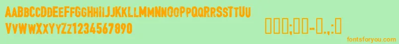 CfjacquesparizeauRegular Font – Orange Fonts on Green Background