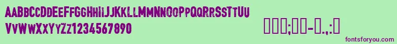 CfjacquesparizeauRegular Font – Purple Fonts on Green Background