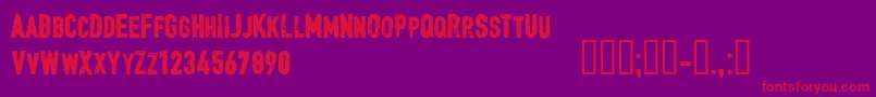 CfjacquesparizeauRegular Font – Red Fonts on Purple Background