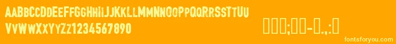 CfjacquesparizeauRegular Font – Yellow Fonts on Orange Background