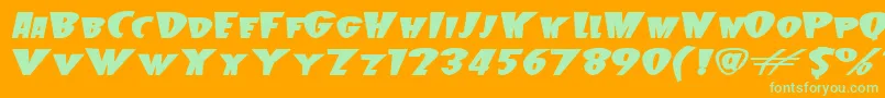 Beetlej Font – Green Fonts on Orange Background