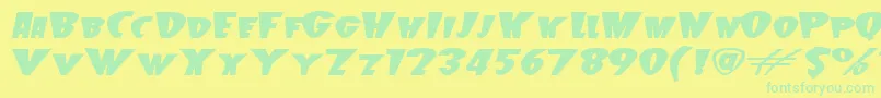 Beetlej Font – Green Fonts on Yellow Background