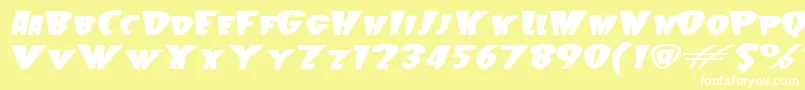 Beetlej Font – White Fonts on Yellow Background