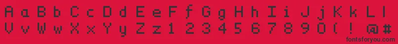 フォントDymsmall – 赤い背景に黒い文字