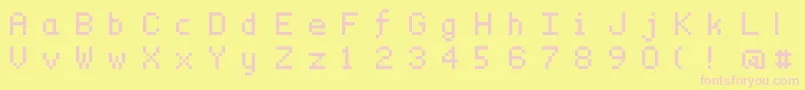 Dymsmall Font – Pink Fonts on Yellow Background
