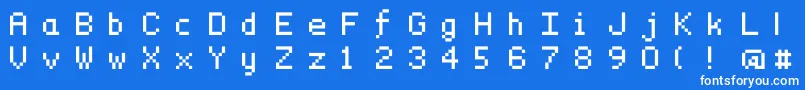 フォントDymsmall – 青い背景に白い文字