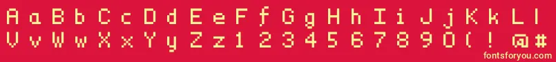 Dymsmall Font – Yellow Fonts on Red Background