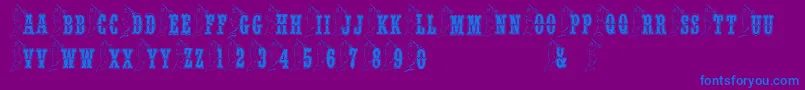 BjfMerman-Schriftart – Blaue Schriften auf violettem Hintergrund