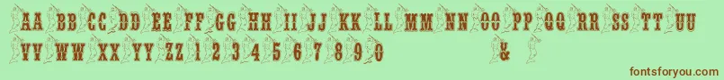 BjfMerman Font – Brown Fonts on Green Background