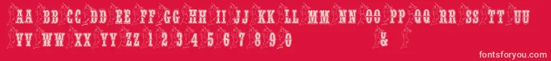 BjfMerman-fontti – vaaleanpunaiset fontit punaisella taustalla