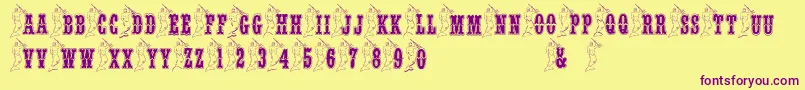 BjfMerman Font – Purple Fonts on Yellow Background
