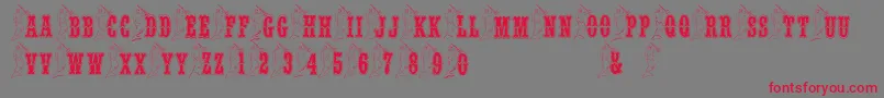 BjfMerman Font – Red Fonts on Gray Background