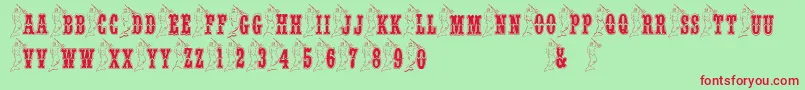 BjfMerman Font – Red Fonts on Green Background