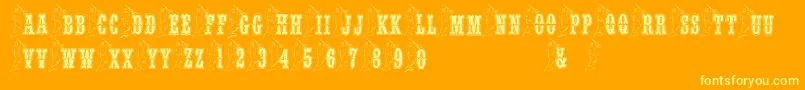 BjfMerman Font – Yellow Fonts on Orange Background