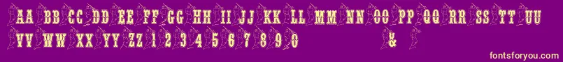 Шрифт BjfMerman – жёлтые шрифты на фиолетовом фоне