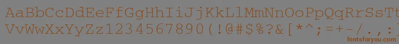 フォントCrc – 茶色の文字が灰色の背景にあります。