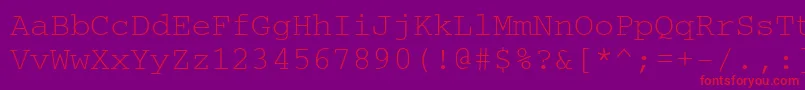 フォントCrc – 紫の背景に赤い文字