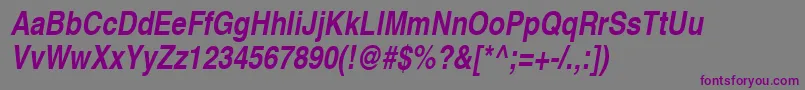 HelveticaNarrowРџРѕР»СѓР¶РёСЂРЅС‹Р№Oblique Font – Purple Fonts on Gray Background