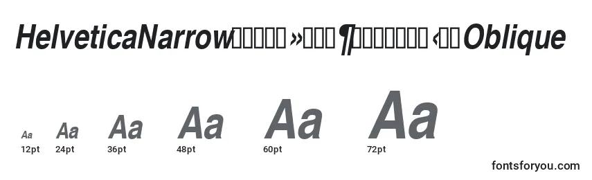 Größen der Schriftart HelveticaNarrowРџРѕР»СѓР¶РёСЂРЅС‹Р№Oblique