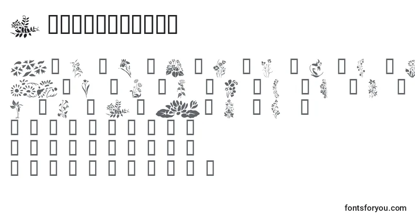 A fonte Wildflowers2 – alfabeto, números, caracteres especiais