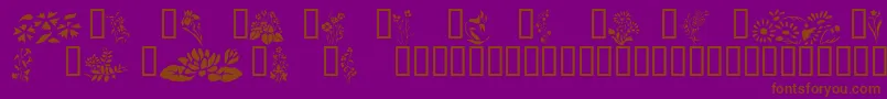 Fonte Wildflowers2 – fontes marrons em um fundo roxo