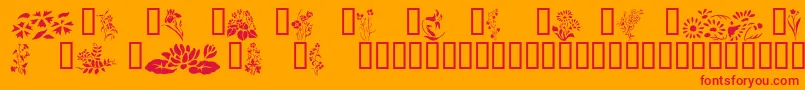 Wildflowers2 Font – Red Fonts on Orange Background