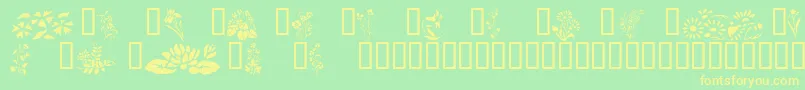 En savoir plus sur la police Wildflowers2 Police Wildflowers2 – polices jaunes sur fond vert