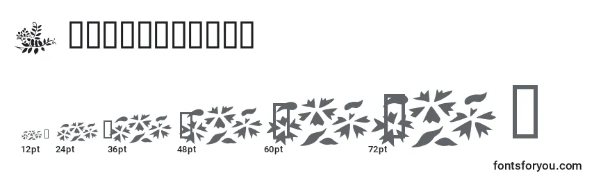 Größen der Schriftart Wildflowers2