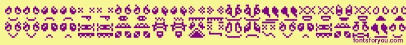 Skrewdupsoulz Font – Purple Fonts on Yellow Background