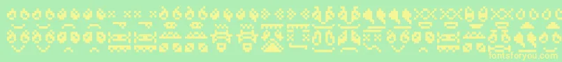 Шрифт Skrewdupsoulz – жёлтые шрифты на зелёном фоне