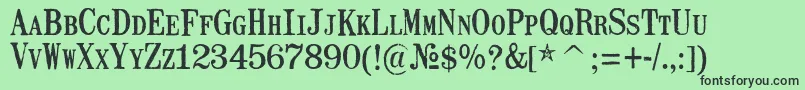 MailartrubberstampRegular Font – Black Fonts on Green Background