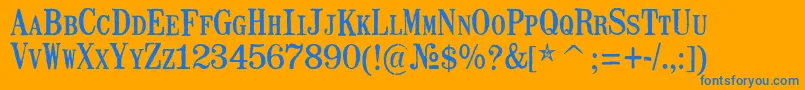 MailartrubberstampRegular Font – Blue Fonts on Orange Background