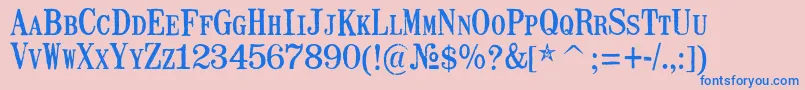 MailartrubberstampRegular Font – Blue Fonts on Pink Background