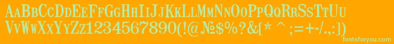 MailartrubberstampRegular Font – Green Fonts on Orange Background