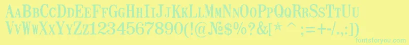 MailartrubberstampRegular Font – Green Fonts on Yellow Background