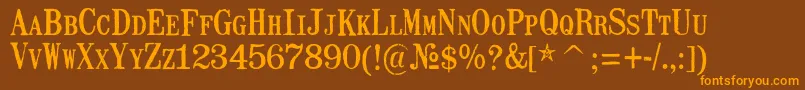 MailartrubberstampRegular Font – Orange Fonts on Brown Background