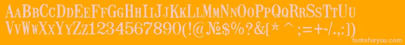 MailartrubberstampRegular Font – Pink Fonts on Orange Background