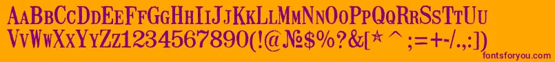 MailartrubberstampRegular Font – Purple Fonts on Orange Background