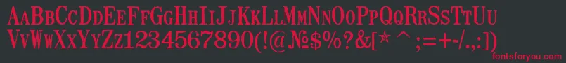 MailartrubberstampRegular Font – Red Fonts on Black Background