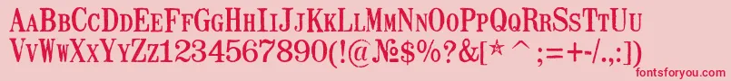 MailartrubberstampRegular Font – Red Fonts on Pink Background