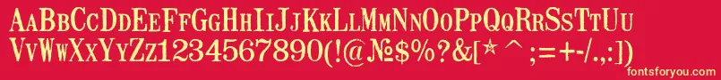 MailartrubberstampRegular Font – Yellow Fonts on Red Background