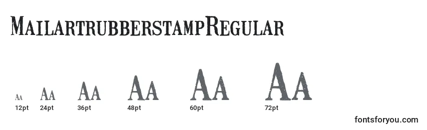 MailartrubberstampRegular Font Sizes