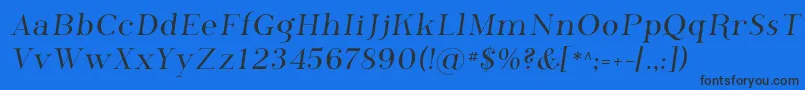 Czcionka Phosphorus – czarne czcionki na niebieskim tle