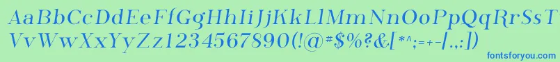 Czcionka Phosphorus – niebieskie czcionki na zielonym tle