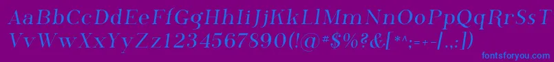 フォントPhosphorus – 紫色の背景に青い文字