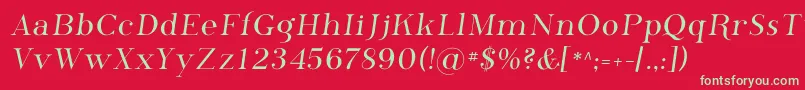 フォントPhosphorus – 赤い背景に緑の文字